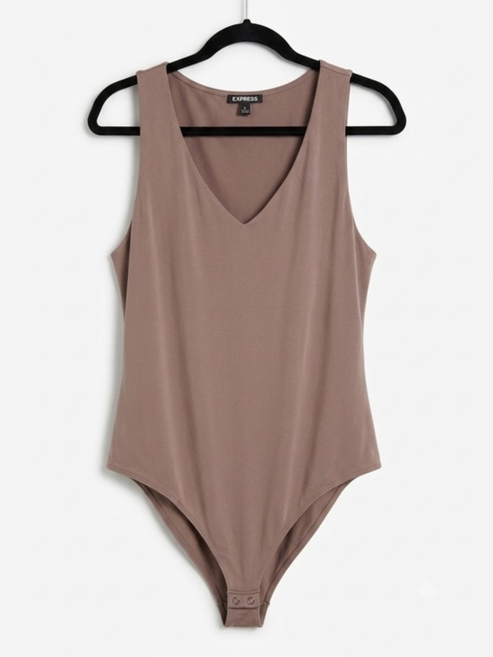 Express Taupe V-Neck Sleeveless Bodysuit-xl-EUC
